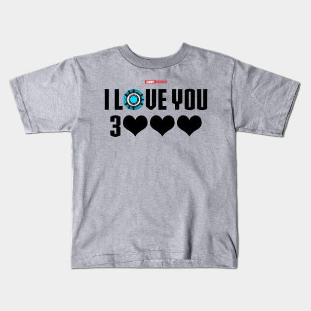I Love You 3000 v6 (black) Kids T-Shirt by Fanboys Anonymous